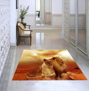 Lion pair rectangular carpet!