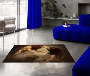 Fighting Lions rectangular Carpet!