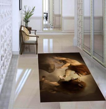 Fighting Lions rectangular Carpet!