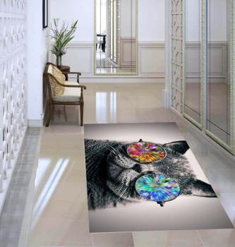 Coole Katze rechteckiger Teppich!