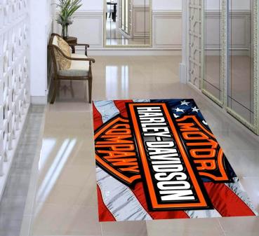 Harley Davidson Logo rechteckiger Teppich!