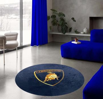 Lamborghini black Logo round carpet!