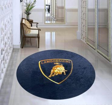 Lamborghini black Logo round carpet!