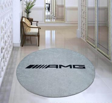 Mercedes AMG Logo white, round carpet!