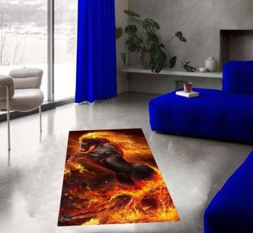 Fiery Horse rectangular carpet!