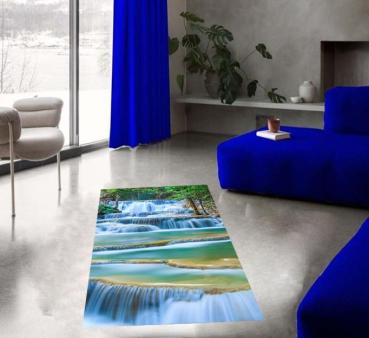 Waterfall motif rectangular carpet!