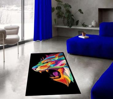 Colorful Lion rectangular carpet!