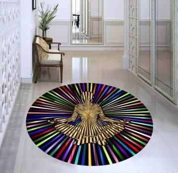 Colorful Yoga Logo round carpet!