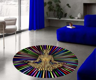 Colorful Yoga Logo round carpet!