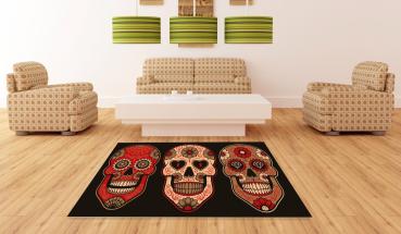 Colorful Skulls rectangular carpet!