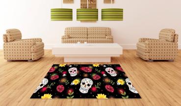 Colorful Skulls rectangular carpet!