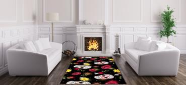 Colorful Skulls rectangular carpet!