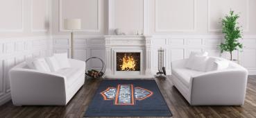 Harley Davidson Logo rechteckiger Teppich!