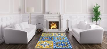 Portuguese azulejos ethnic pattern rectangular Carpet!