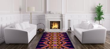 Kilim aztekischer Muster rechteckiger Teppich!