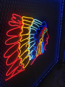 Neon Led Indian chief wall lamp for your home, office or shop!