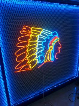 Neon Led Indian chief wall lamp for your home, office or shop!