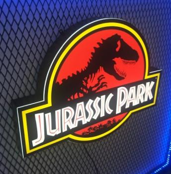 Jurassic Park logo wall light
