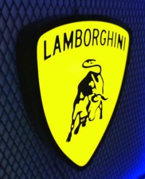Lamborghini Logo Led Wandleuchte im Schildform