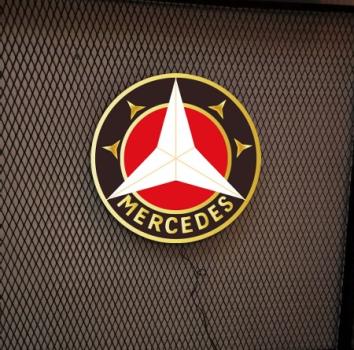 Mercedes Vintage Logo Led Wand-Schild