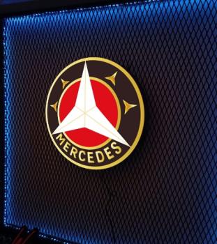 Mercedes Vintage Logo Led Wand-Schild
