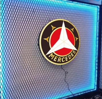 Mercedes Vintage Logo Led Wand-Schild
