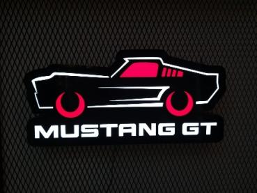 Mustang GT Fastback 1967 Led Leuchtschild im Autoform