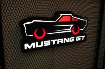 Mustang GT Fastback 1967 Led Leuchtschild im Autoform