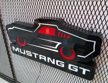 Mustang GT Fastback 1967 Led Leuchtschild im Autoform