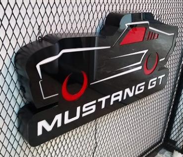 Mustang GT Fastback 1967 Led Leuchtschild im Autoform