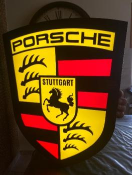 Porsche alternativ Logo Led Leuchte im Schildform