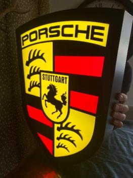 Porsche alternativ Logo Led Leuchte im Schildform