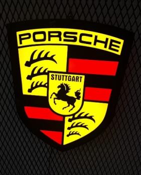 Porsche alternativ Logo Led Leuchte im Schildform