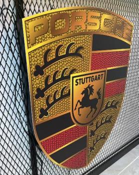 Porsche alternativ Logo Led Wandleuchte im Schildform