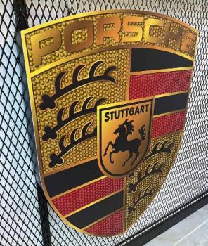 Porsche alternativ Logo Led Wandleuchte im Schildform