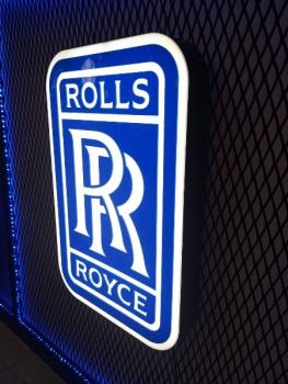 Rolls Royce blaues Logo Led Wandleuchte rechteckig hochkant