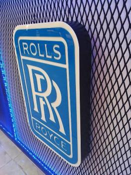 Rolls Royce blaues Logo Led Wandleuchte rechteckig hochkant