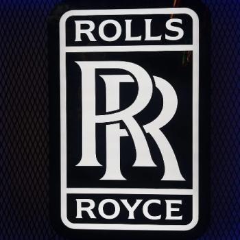 Rolls Royce schwarzes Logo Led Leuchtschild rechteckig hochkant