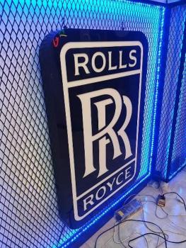 Rolls Royce schwarzes Logo Led Leuchtschild rechteckig hochkant