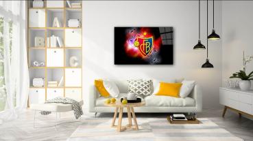 FC Basel Art Design rechteckiges spezial Glasbild!
