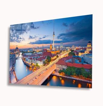 Berlin City Art Design rechteckiges spezial Glasbild!