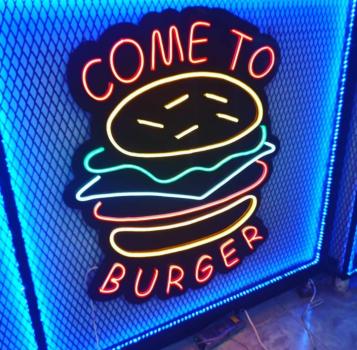 Come to Burger Neon Led Werbeleuchte für ihr Restaurant, Fastfoodladen!
