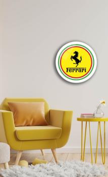 Ferrari Art Design rundes spezial Glasbild!