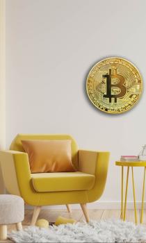 Bitcoin Art Design round special Glass Picture!