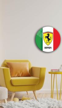 Ferrari Art Design rundes spezial Glasbild!