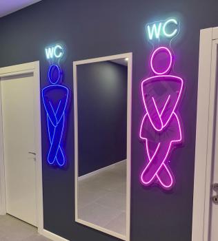 Toilette WC Neon Led Werbeleuchte für ihr Restaurant, Fastfoodladen!