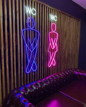 Toilette WC Neon Led Werbeleuchte für ihr Restaurant, Fastfoodladen!