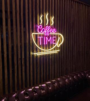 Coffee Time Neon Led Werbeleuchte für ihr Restaurant, Fastfoodladen!