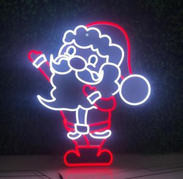 Neon Led Santa Claus 3D wall lamp for your home, office or shop!