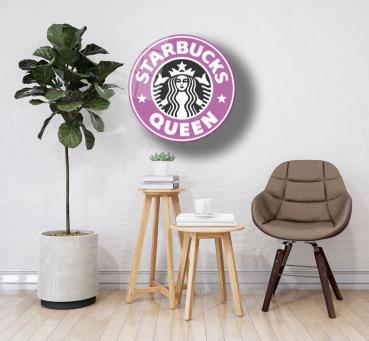Starbucks Queen Art Design round special Glass Picture!